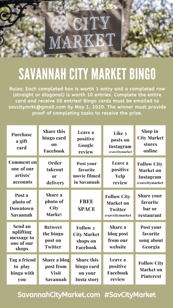 Savannah City Market Bingo